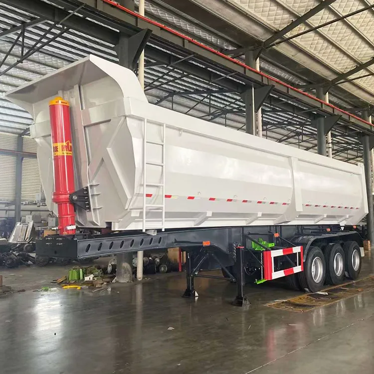 3 Axles Hydraulic Cylinder Dump Semi Trailer - Image 3