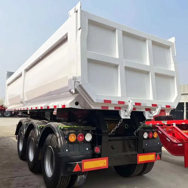 3 Axles Hydraulic Cylinder Dump Semi Trailer - Image 4