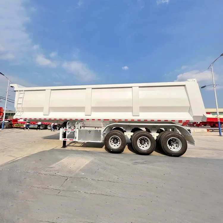3 Axles Hydraulic Cylinder Dump Semi Trailer - Image 5