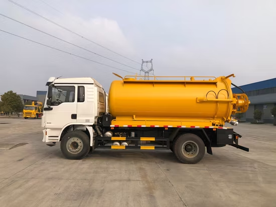 Shacman LHD HOWO 4X2 Clean 12000L 10tons Vacuum Sewer Cleaning Washing Jetting Tanker Truck 4X2 High Pressure Jet Sewage Suction Tanker Truck - Image 5